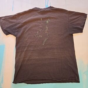 Browning L Brown Logo Tee Front Back Double Print Made in USA Distressed Hunting